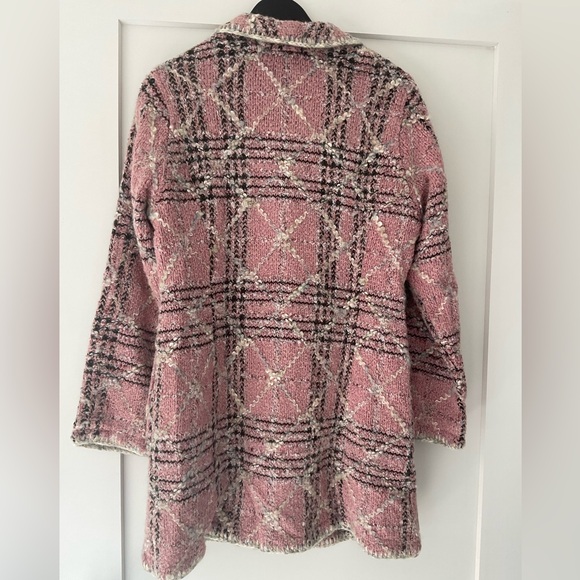 Sigrid Olsen Pink and Black Plaid Boucle Jacket/Coat - Picture 2 of 8